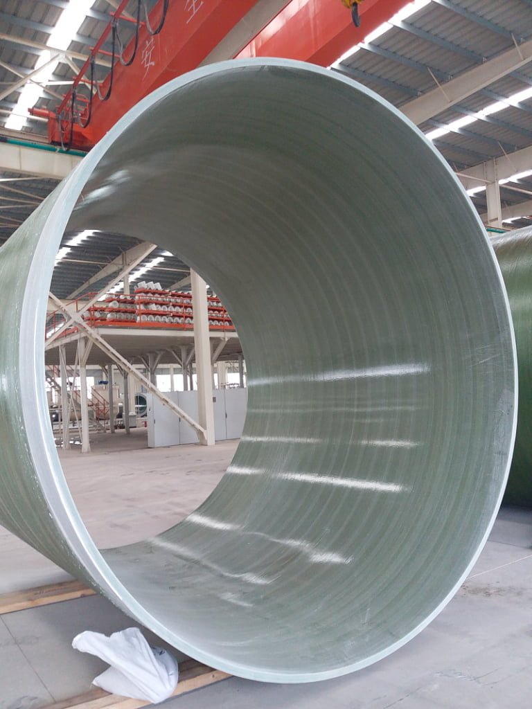 Continuous wound fiberglass reinforced plastic (FRP) pipe